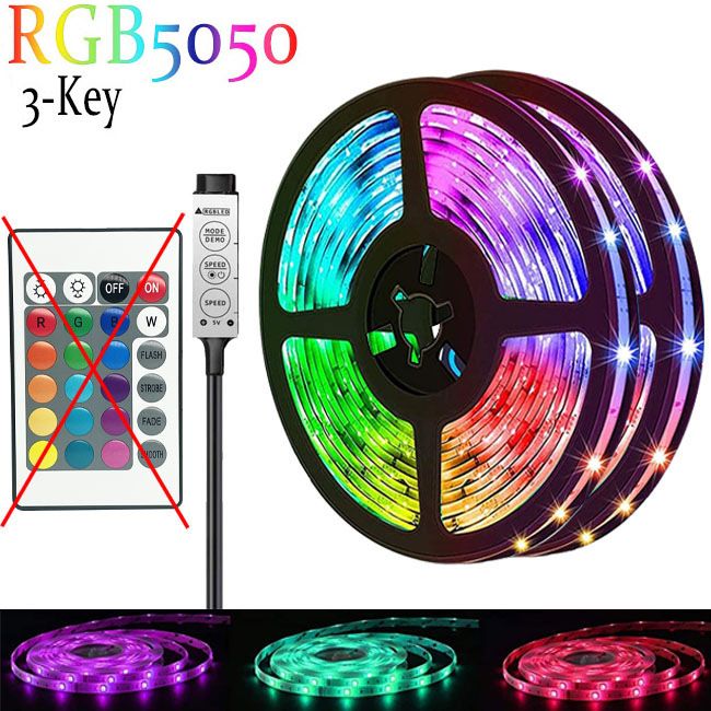 5V Low Voltage 5050 RGB LED Strip WS2812B USB Light With Bluetooth & Remote Control For Home Decor & Party Lighting_voghion.com
