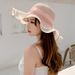 Hat Children Mesh Straw Sunscreen Lace Large Eave Wave Edge Beach Fisherman Hat Korean Version Bow_voghion.com