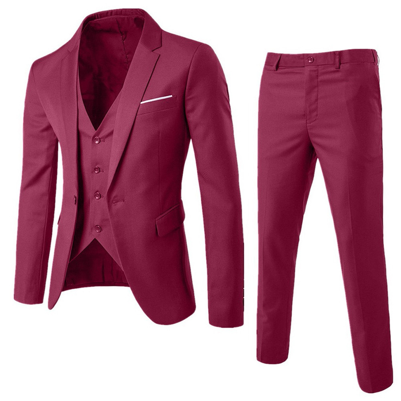 Männer Blazer 3 Stück Sets Hochzeit 2 Anzüge Elegante Jacken Formale Business Volle Weste Hosen Mäntel Klassisch Kostenloser VersandMänne_voghion.com