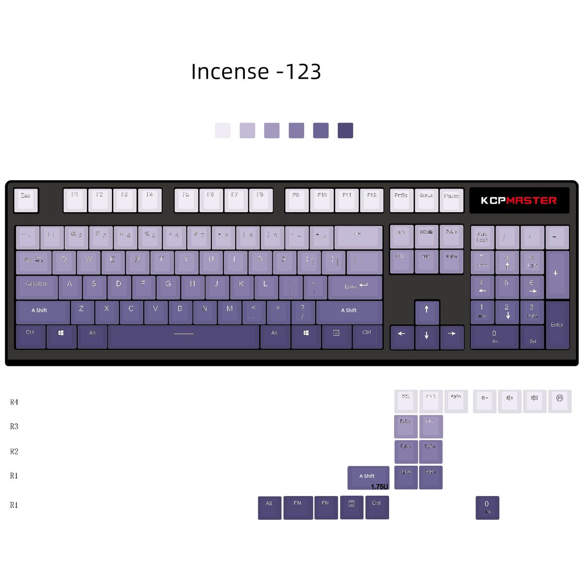 Kcpmaster Mørk Duft Transparent Sidegraveret E-Sports Nøglehætte_voghion.com
