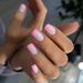 Painel de unhas elegante estilo curto minimalista rosa painel de unhas francês_voghion.com