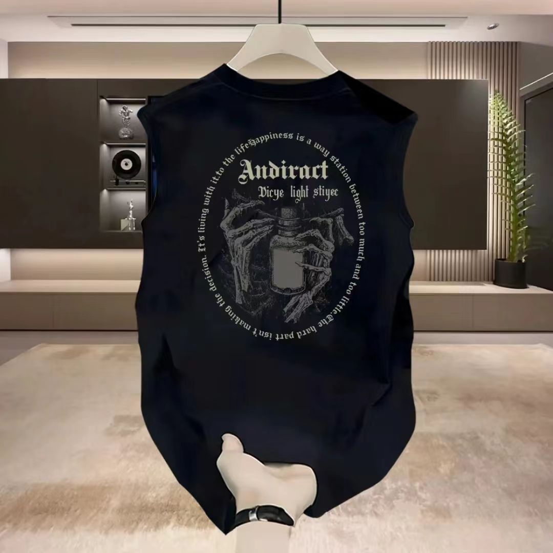 2025 Nuovo stile casual semplice di nicchia per uomini e donne, coppie, versatile, gilet senza maniche in puro cotone, design avanzato._voghion.com