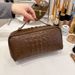New Large Capacity High Aesthetic Travel Portable Cosmetic Organizer Crocodile Pattern Unisex Makeup Bag_voghion.com