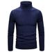 Maglione a collo alto solido da uomo autunno e inverno versione coreana pullover a righe per ragazzi slim fit con filo lavorato a maglia sul fondo_voghion.com