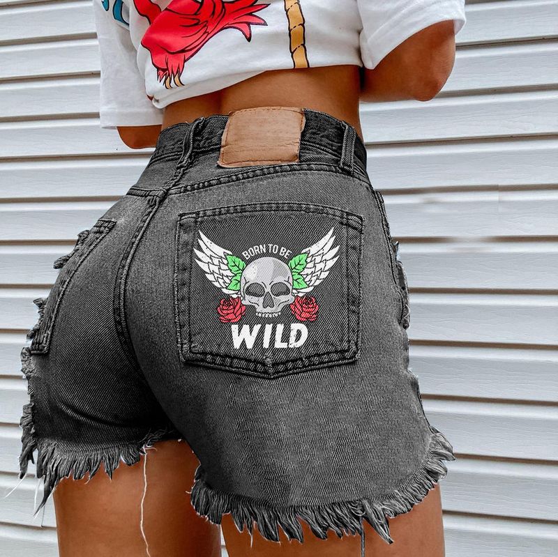 Pantaloncini di jeans alla moda in stile britannico da donna_voghion.com