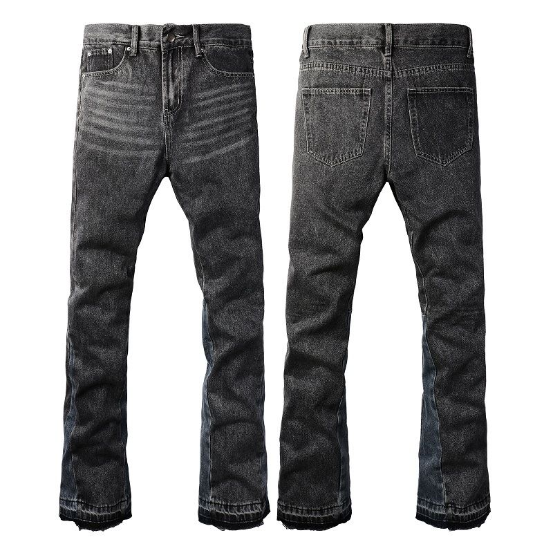 Meeste rõivad Teksad ilma venituseta Slim Fit Trendikad Retro Denim laienevad püksid meestele #9305_voghion.com