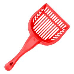 Red Cat Litter Scoop with Reinforced Comfort Handle_voghion.com