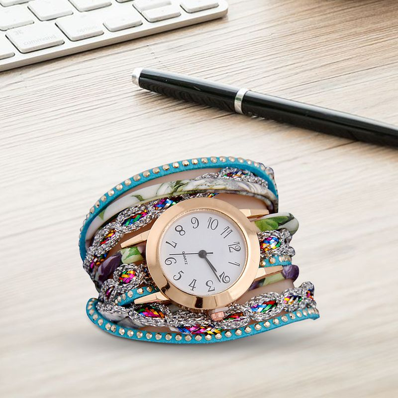 Orologio al quarzo multistrato decorativo con braccialetto esotico Yamaler, dall'aspetto gradevole, per la vita quotidiana_voghion.com
