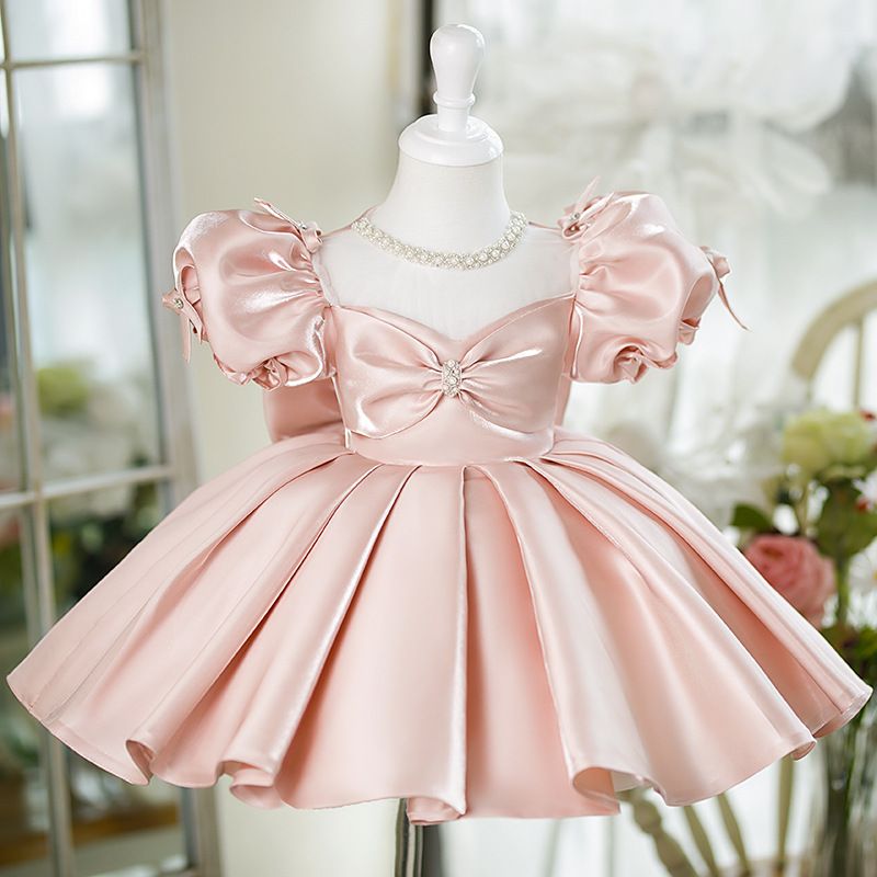Girl's Pink Princess Performance Gown - Elegant Dress For Piano Recitals & Special Events_voghion.com