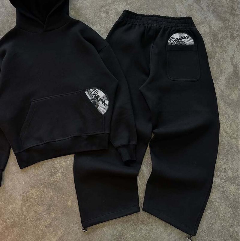 ​​Grillo Autumn Winter New Streetwear Hoodie Couple Set – Trendy Embroidery Oversized Unisex Pullover With Kangaroo Pocket​​_voghion.com