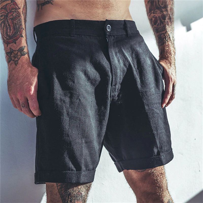 [CoastalLinen] Men's Linen Shorts - Breathable Beach Pants | Comfortable Casual Wear_voghion.com