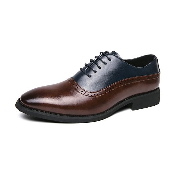 Unbeatable Quality Large Block 38-46 British And Korean Carved Business Dress Lace Up Leather Shoes Men's_voghion.com