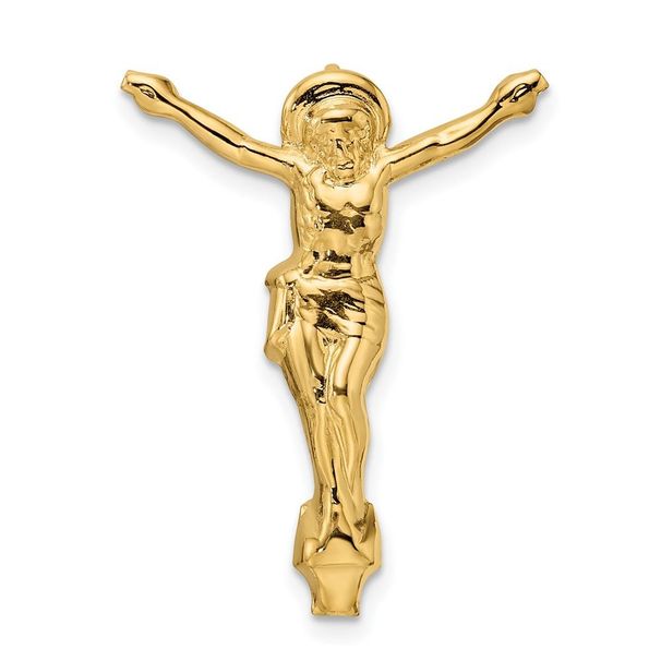14k Polished Solid Risen Christ Chain Slide_voghion.com