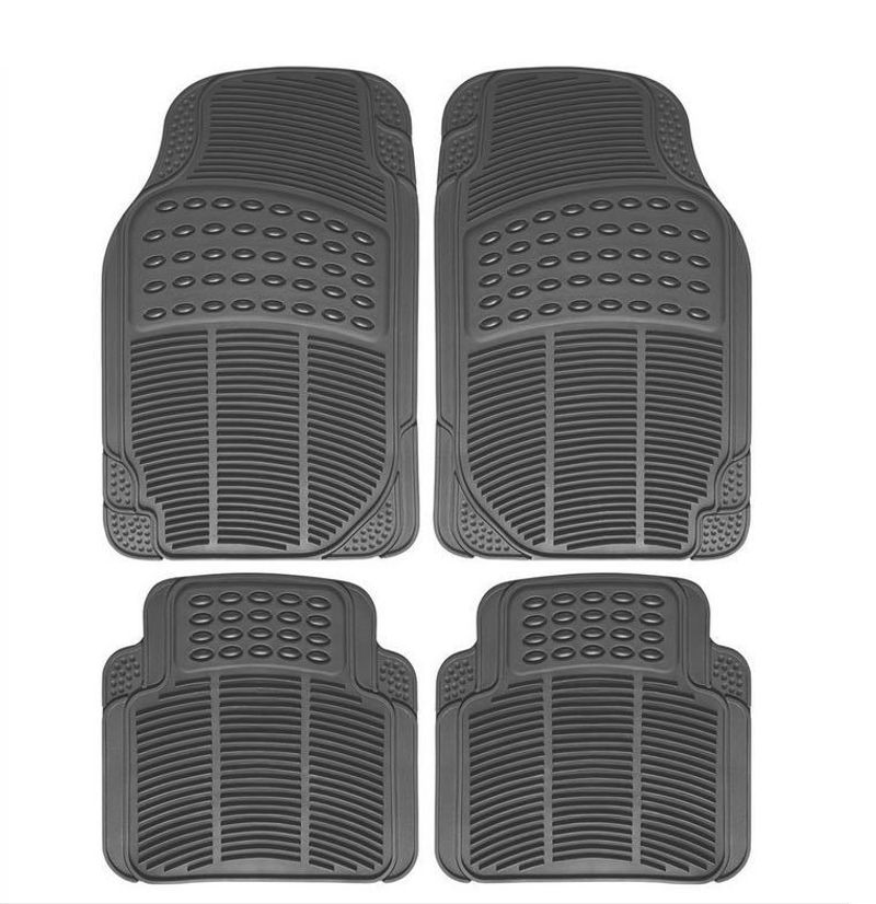 Tapis de voiture universels en PVC, ensemble de quatre pièces, tapis antidérapants pour conducteur principal et passager, tapis de voiture durables pour quatre saisons_voghion.com