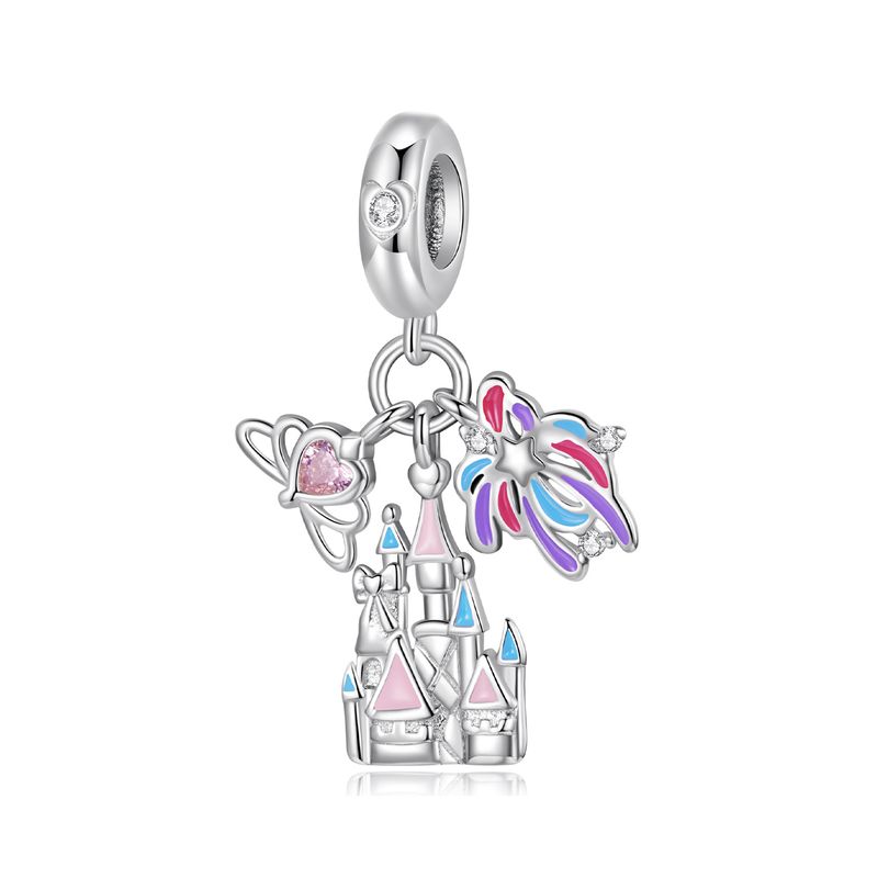 Ciondolo a forma di castello di fuochi d'artificio in argento sterling_voghion.com