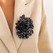 Personalised Fashion Black Leopard Print Duckbill Clip Pin Exaggerated Fabric Flower Brooch Winter New_voghion.com