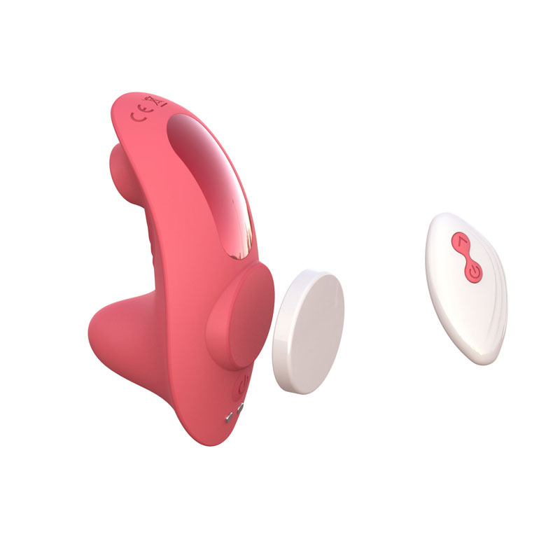 1pc draagbare panty zuigvibrator met sterke magnetische clip, afstandsbediening vlinder clitoris vibrator, met 10 vibratiemodi en 5 zuigmodi_voghion.com