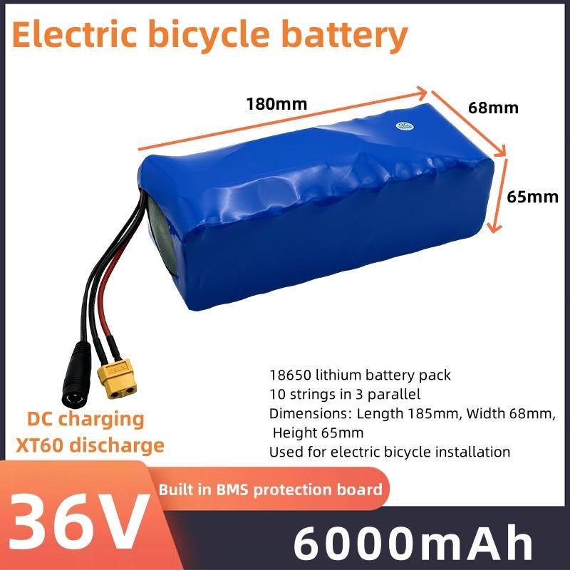 Baterie litiu 36V 10s3p/6000mAh, utilizată pentru modificarea bicicletelor electrice_voghion.com