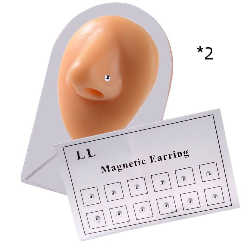 12 STÜCKE/Karte Nicht Durchbohrt Magnet Ohr Tragus Knorpel Lippe Labret Stud Nase Ring Schmuck Magnetische Ohrring_voghion.com