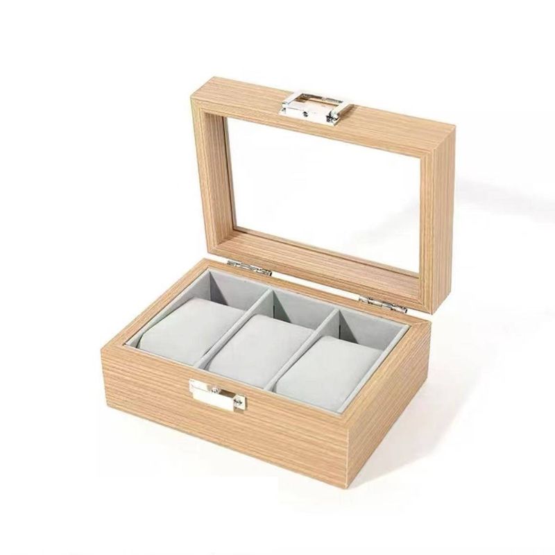 Coffret à montres Maverton pour femme – Coffret à montres en bois avec couvercle en verre transparent – Élégant présentoir à montres pour homme – Boîte de rangement pour 12 montres_voghion.com