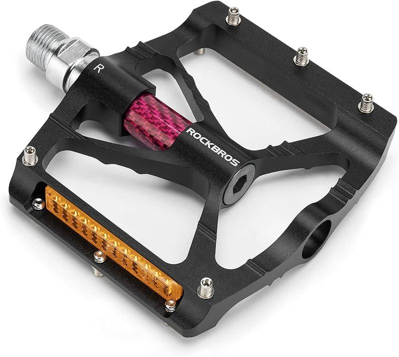 Pedales de bicicleta ROCKBROS, plataforma plana de aluminio de 9/16" para MTB_voghion.com