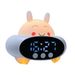 New Rabbit Student Cartoon Multifunctional Atmosphere Night Light Bluetooth Speaker Dual Timer Alarm Clock_voghion.com