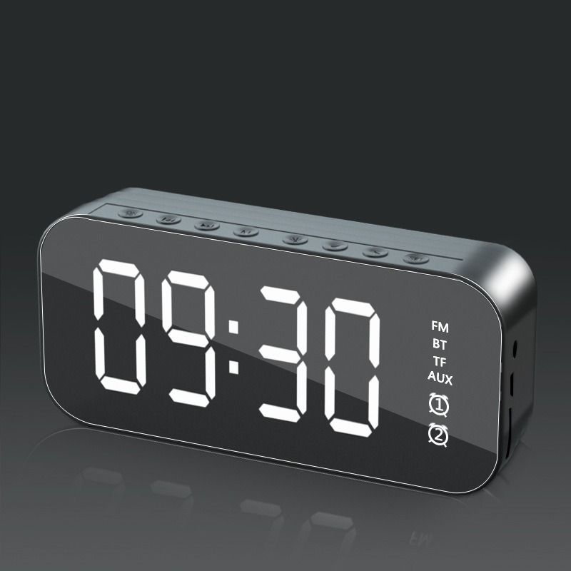 Wireless bluetooth speaker new mini home mirror small speaker remote control alarm clock smart speaker_voghion.com