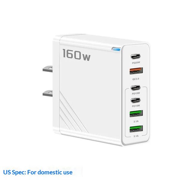 50704555550<=3 50704555550<=3 160W Multi-Port UK Standard PD Charger 3USB Fast Compatible With Android Huawei Xiaomi Type-C Charging Head_voghion.com