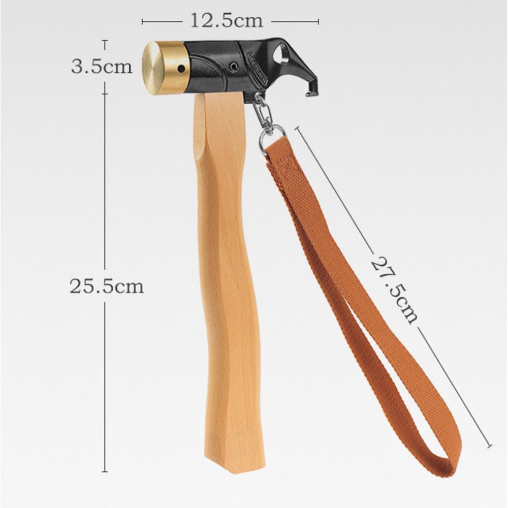 Outdoor stainless steel beech wood handle, brass parrot woodpecker hammer, camping site nail hammer_voghion.com