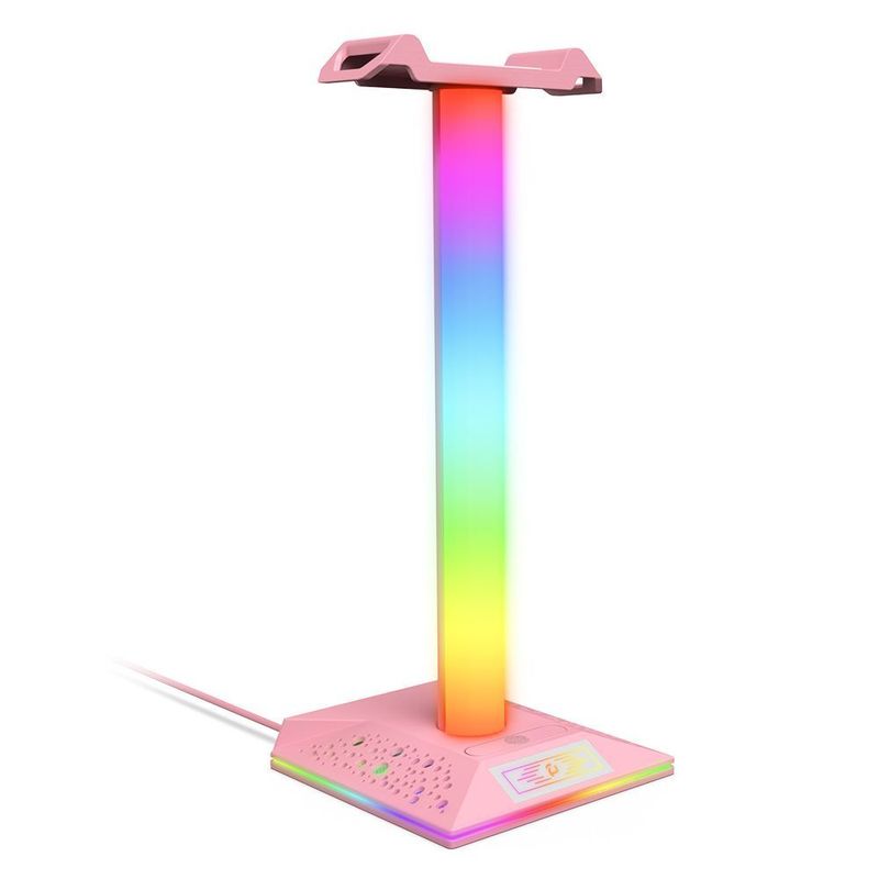 PIWIJOY Gaming Headset RGB Lighting Desktop Atmosphere Light USB Docking Station E-sports Display Stand_voghion.com
