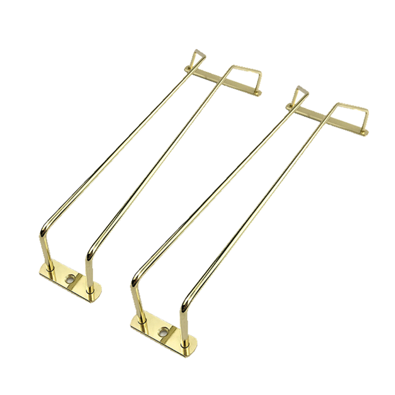 Portabicchieri da vino dorato da 13,7 pollici, portabicchieri da vino sottopensile, portacalici da appendere al mobiletto della cucina, set da 2_voghion.com