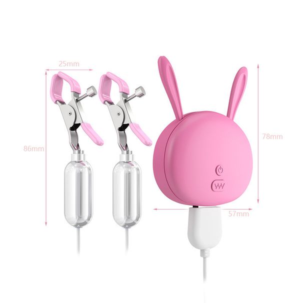 Sex Products Jiuba Charging Double Peaks Clitoris Three Point Vibration Nipple Clamp Breast Chest Massage Female Masturbator_voghion.com