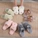 Chaussons en peluche pour femmes, nouveauté automne-hiver, motif lapin mignon, chaussures de maternité, d'intérieur, silencieuses et chaudes en coton pour hommes_voghion.com