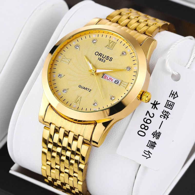 Montre classique pour homme, étanche, lumineuse, en or, sertie de diamants, à la mode_voghion.com