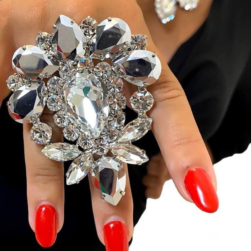 anello di strass geometrico moda semplice personalità esagerata anello di strass accessori gioielli anello_voghion.com