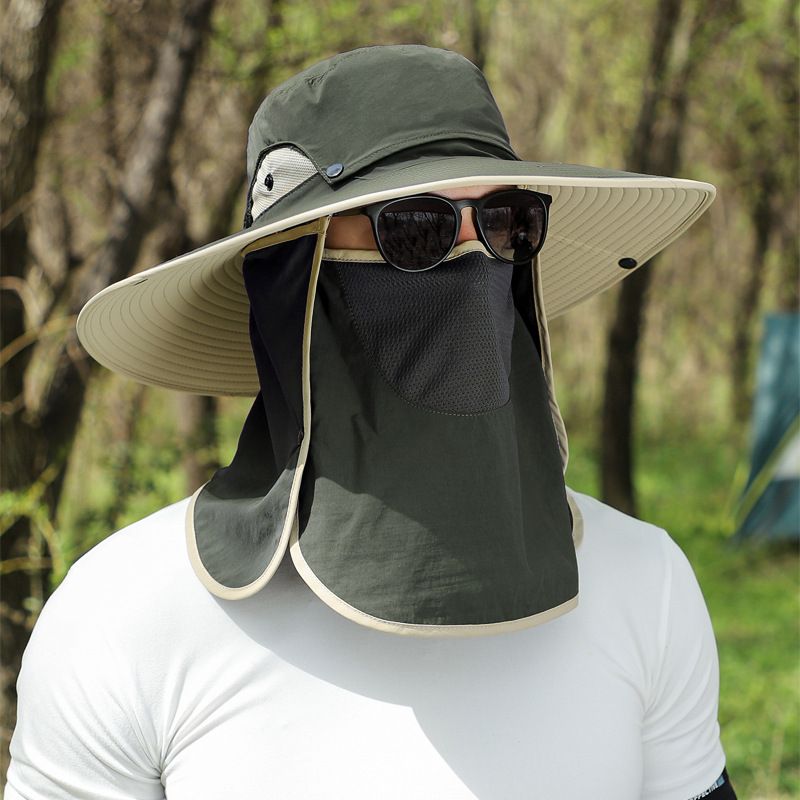 Men's Detachable Sun Hat - Full Face Coverage & Wide Brim For Maximum UV Protection_voghion.com