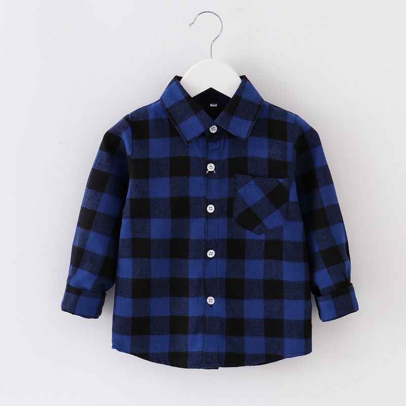 Kid's Clothing 2024 Spring and Autumn Children's Plaid Shirt Casual Style Fashion Jacket Tops_voghion.com