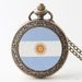 Argentina Flag Bronze Vintage Flip Quartz Chain Large Numbers Pocket Watch Student Trend_voghion.com