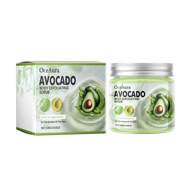 Scrub corporal cu avocado OCEAURA, curățare, exfoliere, piele moartă, piele sensibilă și iluminatoare_voghion.com
