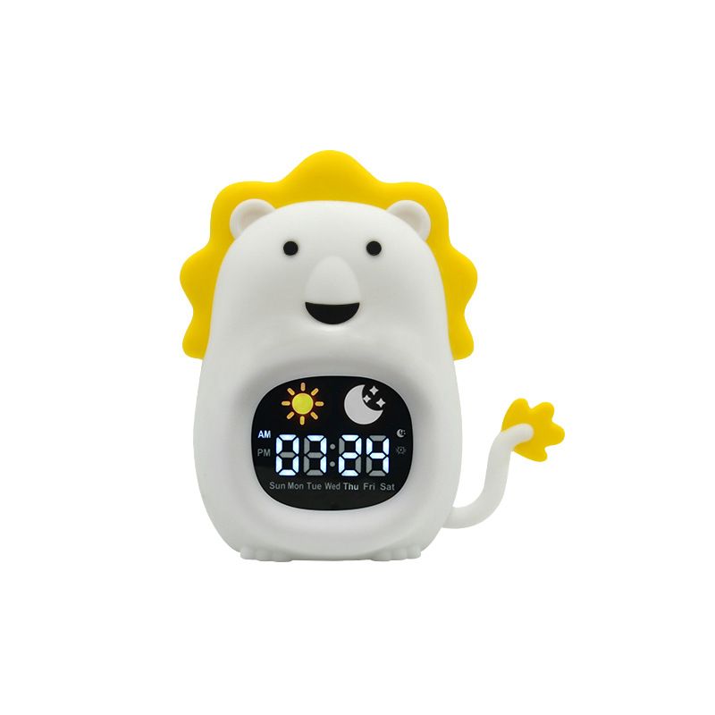 White Noise Machine Cartoon Animal Shape Pat Color Changing Night Light Sleep Soothing White Noise Alarm Clock Light Simulates Sunrise_voghion.com