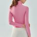 Standing collar zippered sports jacket women to look slim, running, elastic yoga, tight fitting, breathable, long_voghion.com