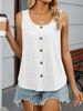 2025 Sommer Neue Rundhals Ärmellose Feste Farbe Strap Mode Lässig Taste Aushöhlen Weste_voghion.com