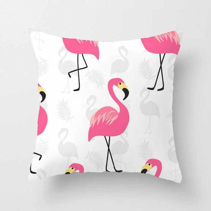 Creative Cartoon Flamingo Pillow, Plush Print Pillow Case, Cushion, Minimalist Home Décor Pillowcase_voghion.com