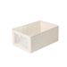 Foldable Mesh-Front Storage Box – Breathable Cotton Linen Organizer For Underwear, Socks & Clothes (40x27x17cm, Stackable, Multi-Scene Use)_voghion.com