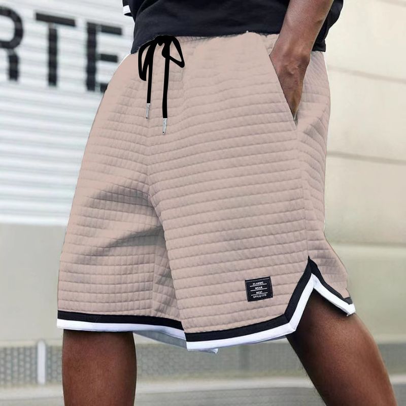 Short de sport décontracté pour homme, ample, rayé, tendance, à carreaux, pour l'été_voghion.com