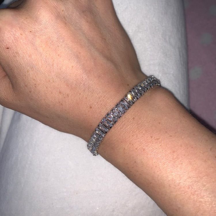 Mikro kakmalı 4A dereceli zirkonyum tam elmas tek sıra Bilezik basit ins niş tasarım bayan Bilezik takı Bilezik_voghion.com