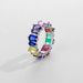 Advanced Sense ins New Hip-hop Explosive Irregular Rectangular Zircon Ring Popular Cold Wind Women's Jewelry_voghion.com