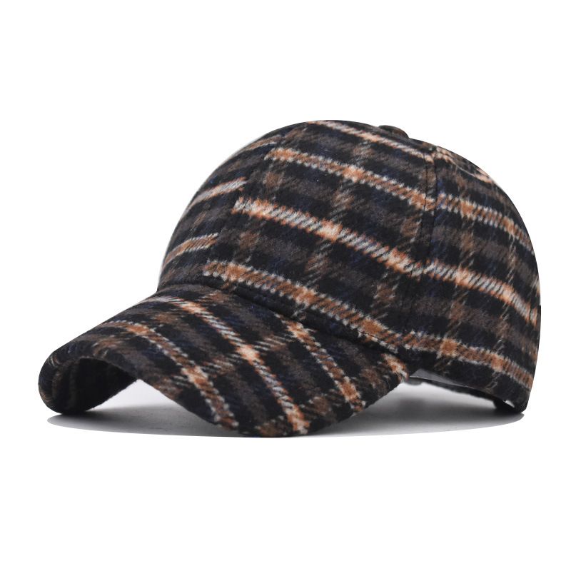 Neien Trendy Verdickten Thousand Bird Baseball Männer- a Fraen Duck Tongue Grid Moudmutz_voghion.com