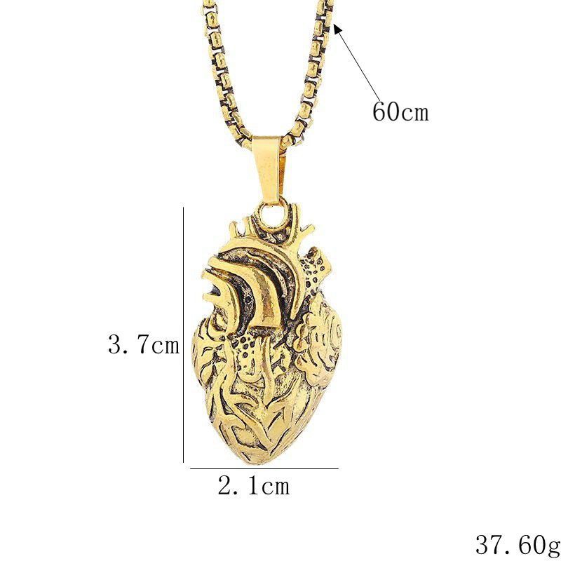 New Personalized Creative Fashion Popular Heart Pendant Jewelry Hip Hop Trend Versatile Personality Necklace_voghion.com