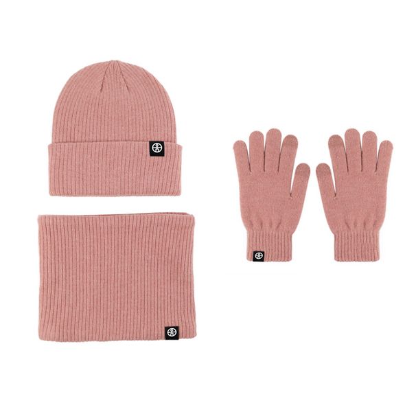 Wintermütze Herren Fleece Verdickte Strickmütze Schal Handschuhe Dreiteiliges Set Thermomütze Kinder_voghion.com
